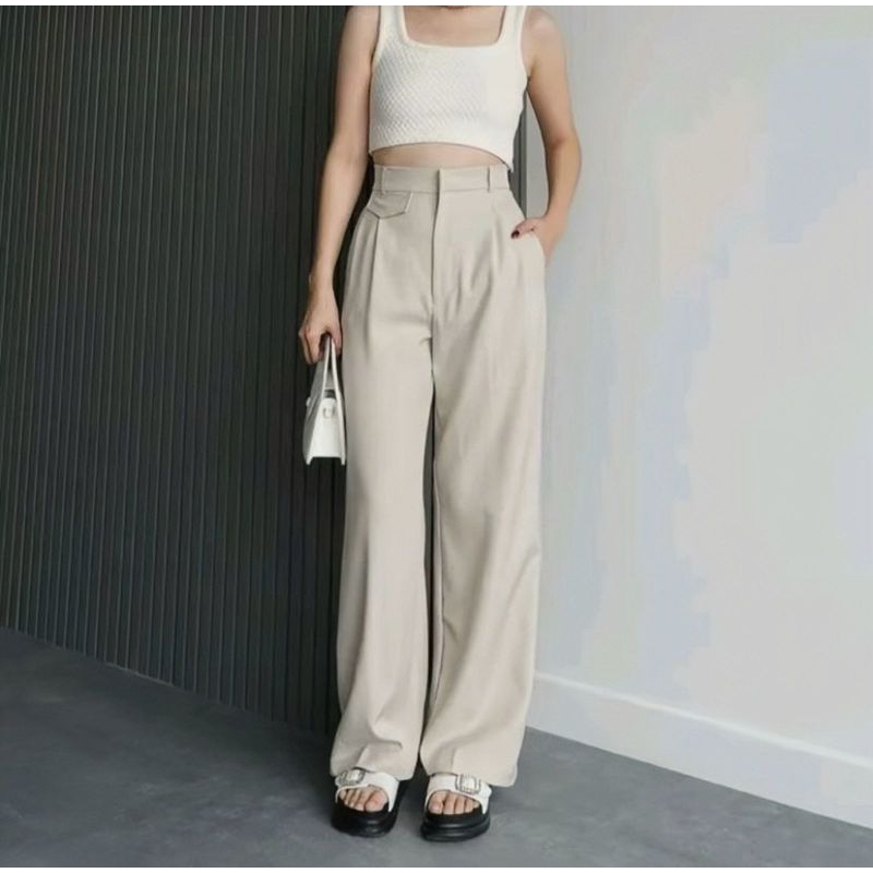 Celana wanita losee pants - oro pants knit - celana kantor wanita knit - celana wanita oro knit