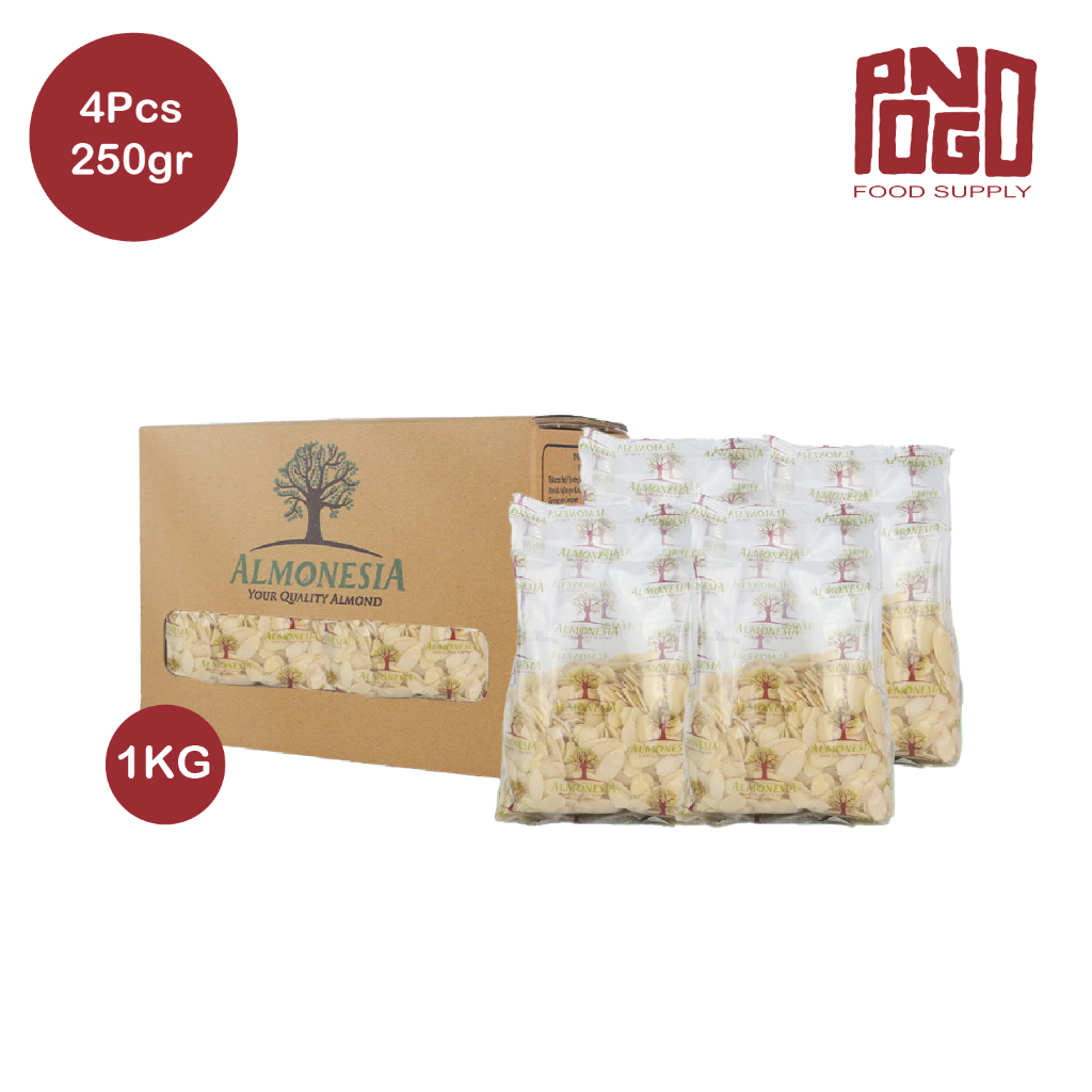 

Almonesia - Almond Sliced 4x250gr | Almond Iris | Kacang Almond | Topping Kacang Almond