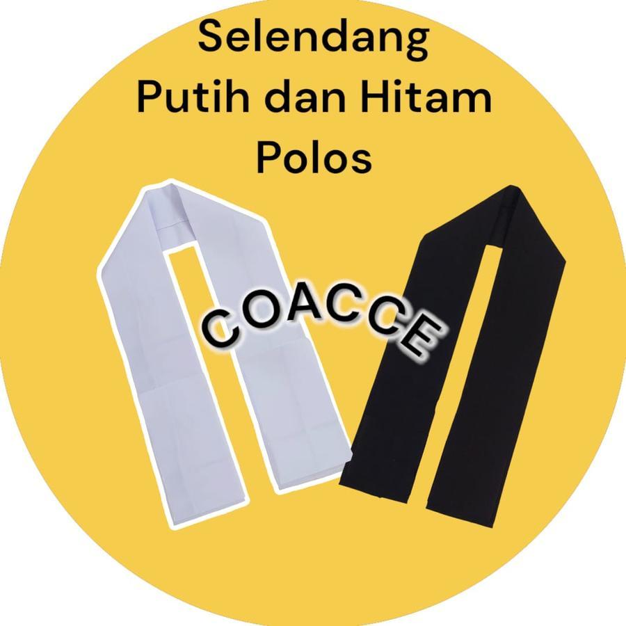 Syal Selendang Cukin Putih Dan Hitam Polos / Syal Putih Polos