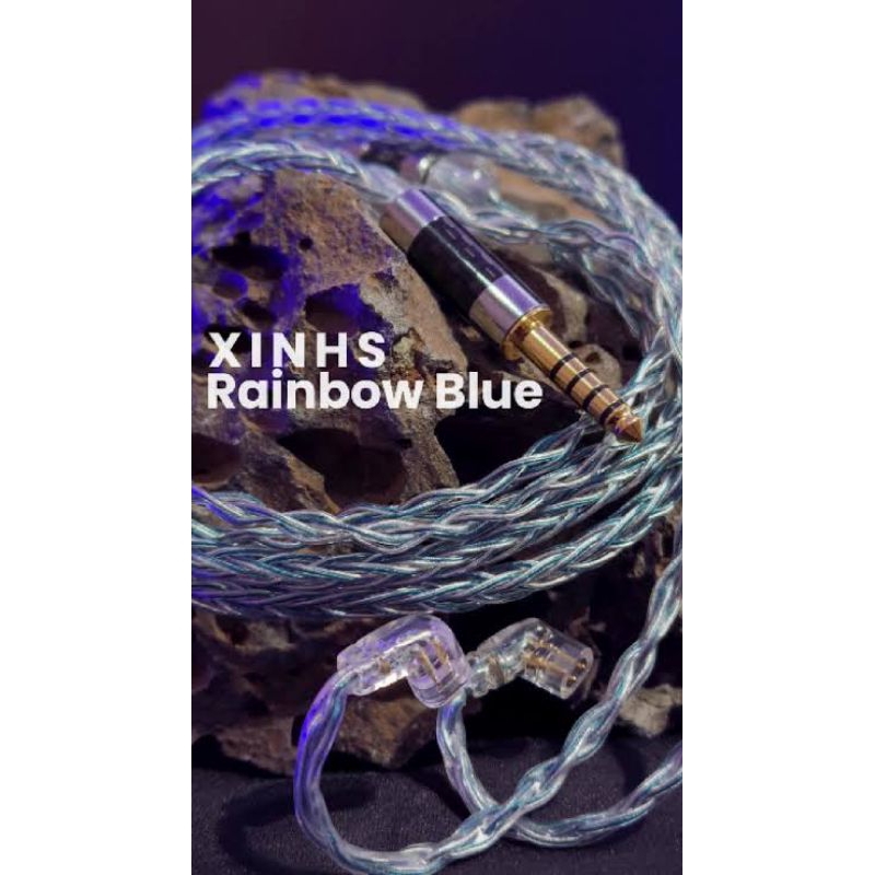 xinhs rainbow blue iem earphone upgrade cable 8core silver plated copper