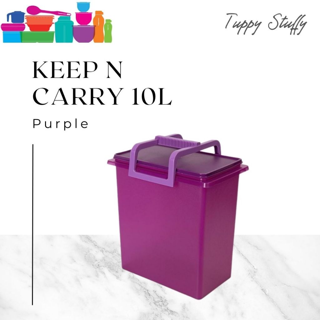 

Tupperware Keep N Carry 10kg (1)-Purple |Wadah beras,tepung 10kg ori Tupperware/wadah makanan ringan