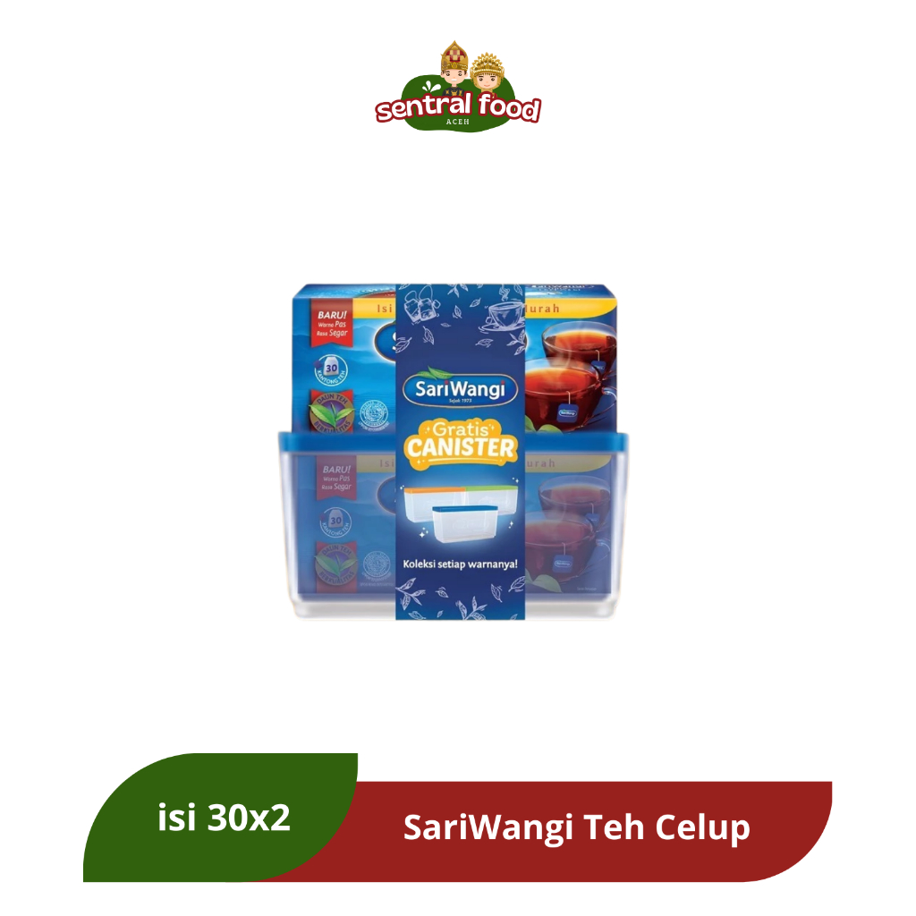 

SariWangi Teh Asli Celup isi 30 Kantong x2 Gratis Canister