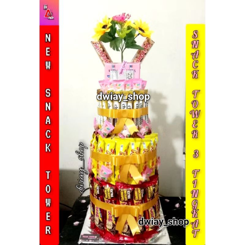 

SNACK TOWER BIRTHDAY / KUE ULTAH KEKINIAN / HAMPERS ULTAH / HADIAH ULTAH