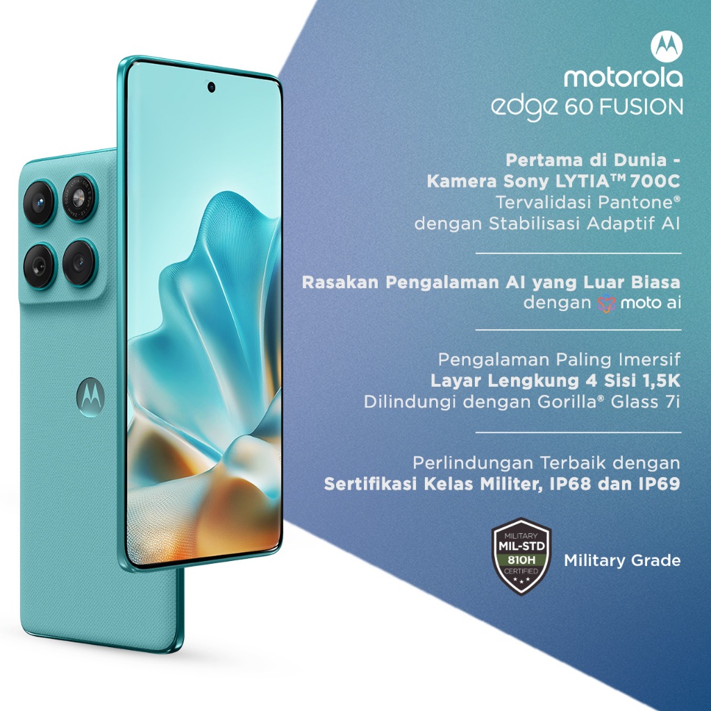 Motorola Edge 60 Fusion 5G 12/256GB - Moto AI - MTK Dimensity 7400 - 4500 nits - 6.7 inch 4D Curved 