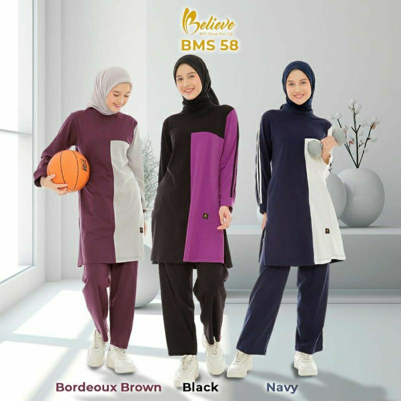 Believe BMS 58 Model Terbaru Baju Senam Seragaman Olah Raga