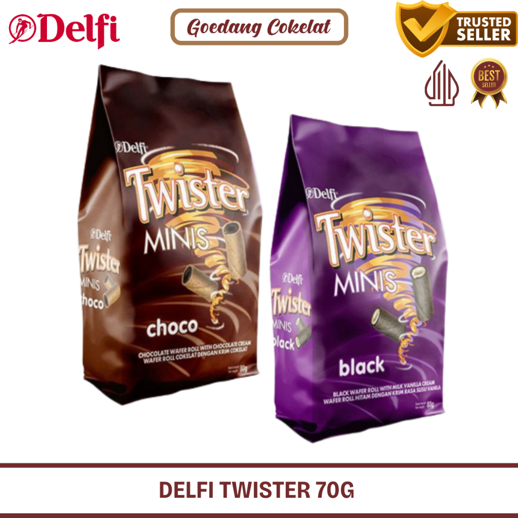 

Delfi Twister Minis Chocolate Black Vanilla Cokelat 70gr 80gr