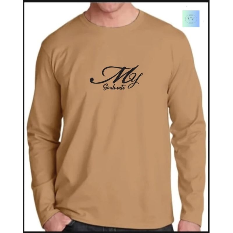 koas pria/wanita(unisex) lengan panjang|kaos distro terbaru|kaos sablon simple my soulmate|kaos uk-M