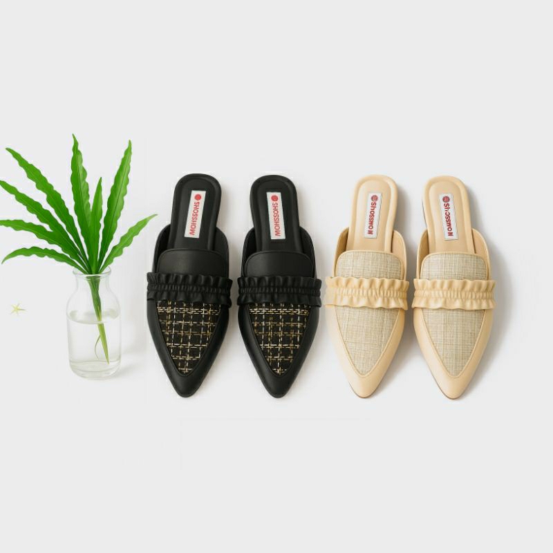 sepatu selop heels wanita kekinian terlaris