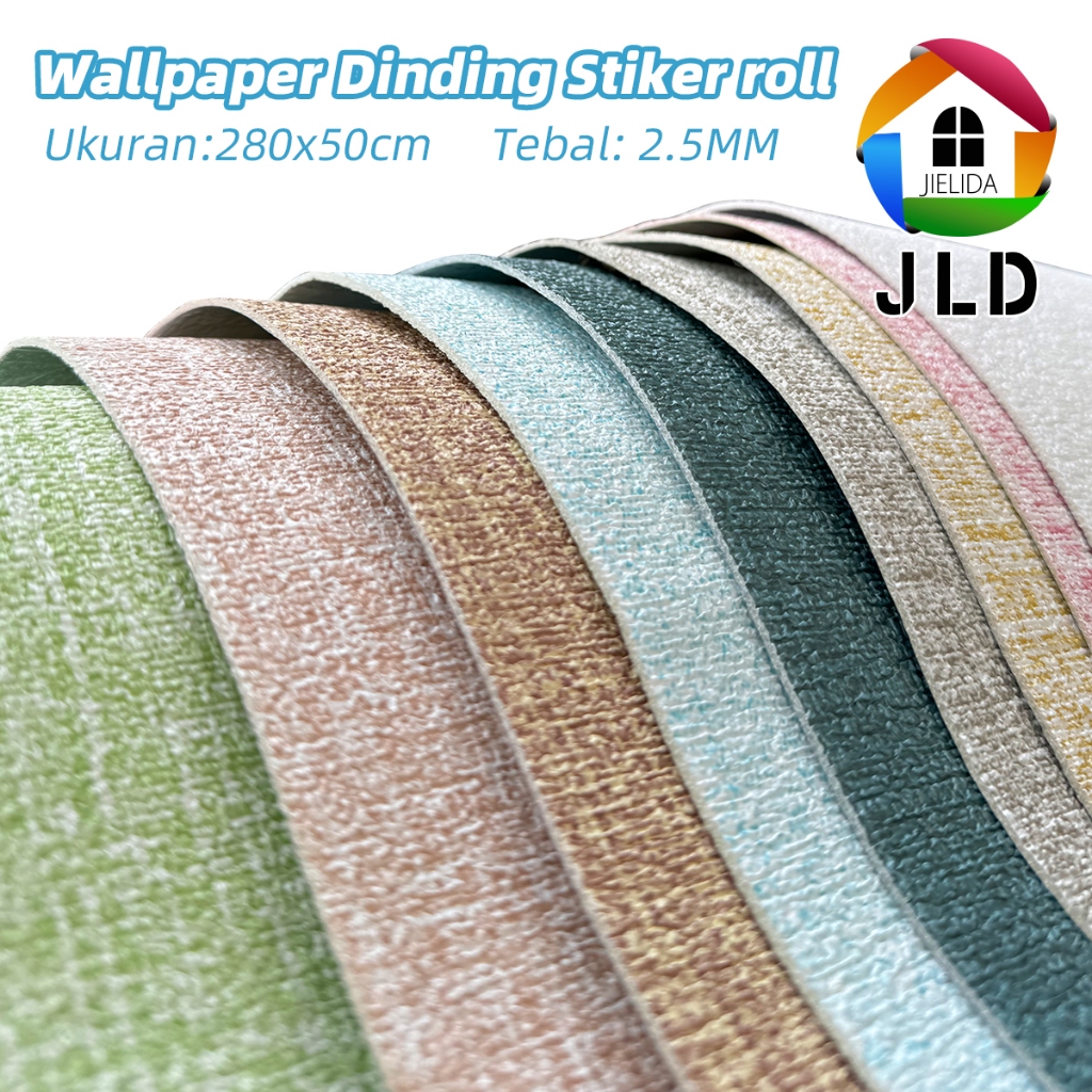 Jielida Wallpaper Linen Roll Wallpaper Dinding Stiker Dekorasi Kamar Sticker Dinding Wallfoam Termur