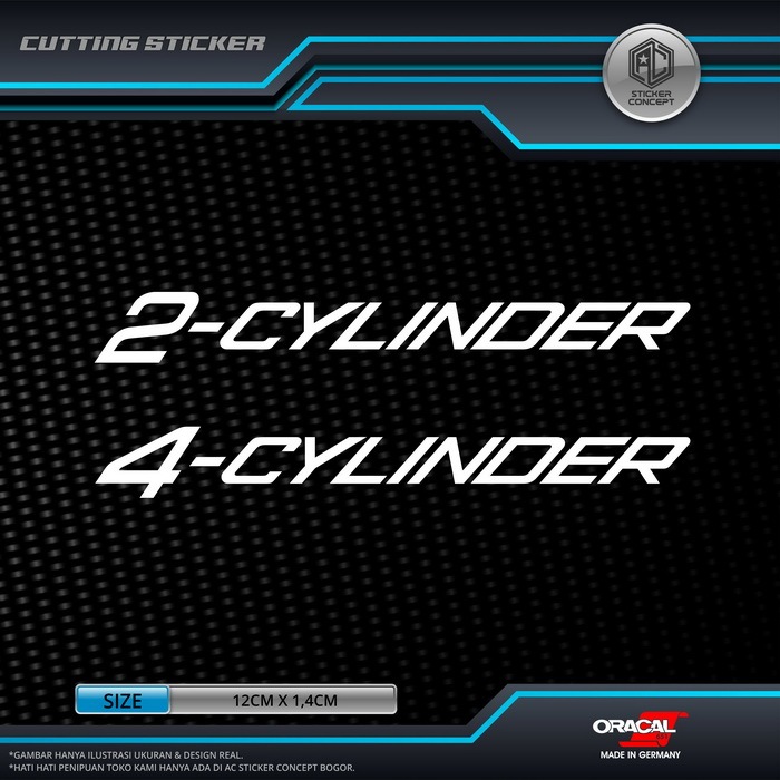 Sticker Cutting Logo 4 cylinder 2 Cylinder Stiker Body Motor