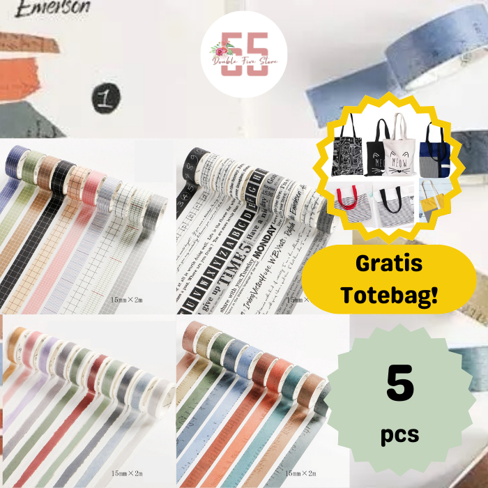 

Washi Tape Deco Dekorasi Jurnal Scrapbook Selotip Motif Aesthetic - 131