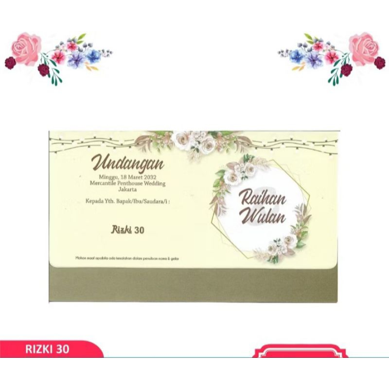 undangan pernikahan rizki 30/undangan blanko/undangan blanko murah