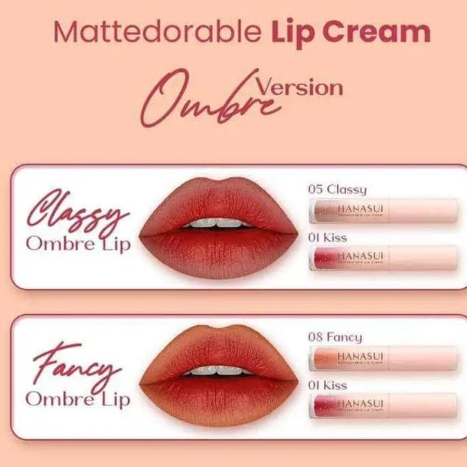 HANASUI OMBRE SPESIAL LIPCREAM / PAKET OMBRE HANASUI MATTE FINISH LIP CREAM