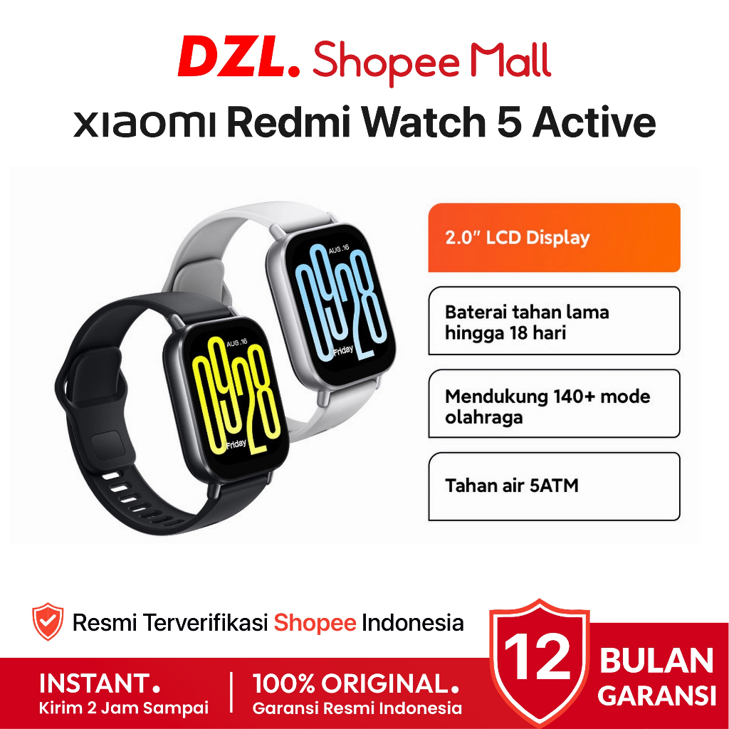 DZL - Smartwatch XIAOMI Redmi Watch 5 Active Original Resmi Official Store Smart Jam Tangan Android