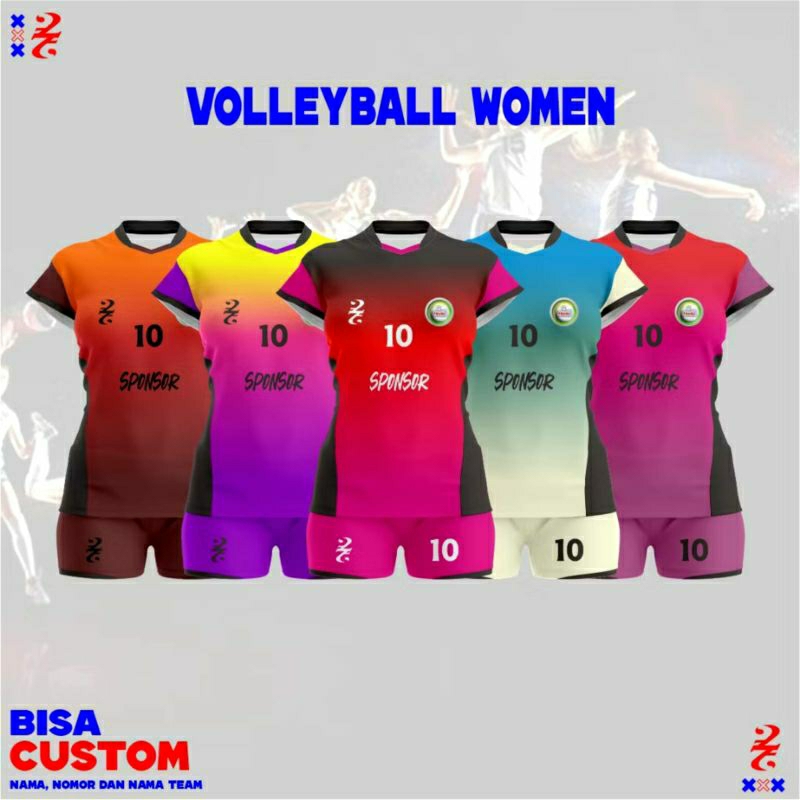 Jersey volley anak baju bola voli anak perempuan full printing (costum nama)