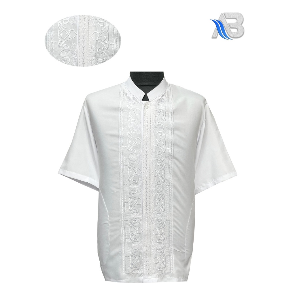 Baju Koko Pria Dewasa Terbaru Lengan Pendek Koko Al qadr AB Al kahfi Bareno Katun COD