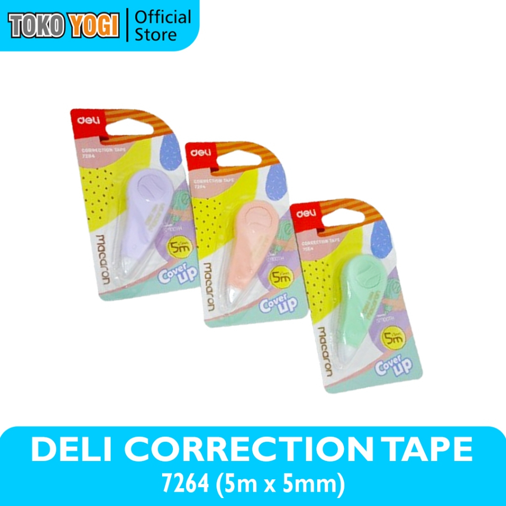 

DELI MACARON CORRECTION TAPE 7264 5m x 5mm || TIPE X KERTAS