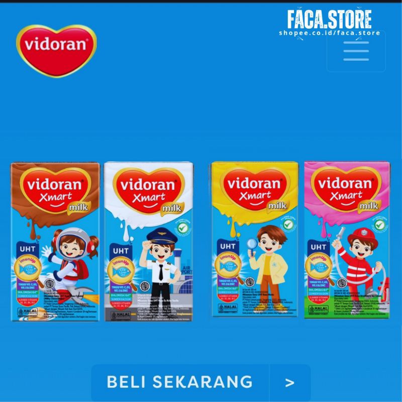 

Vidoran Xmart Milk susu UHT 110 ml