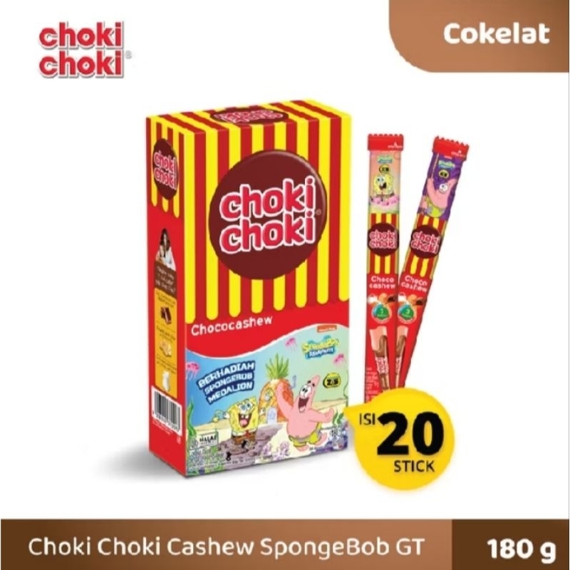 

Choki Choki Stik Coklat Cashew | Snack & Cemilan Slai Stick Cokelat | 1Sachet |1Box 20x15g