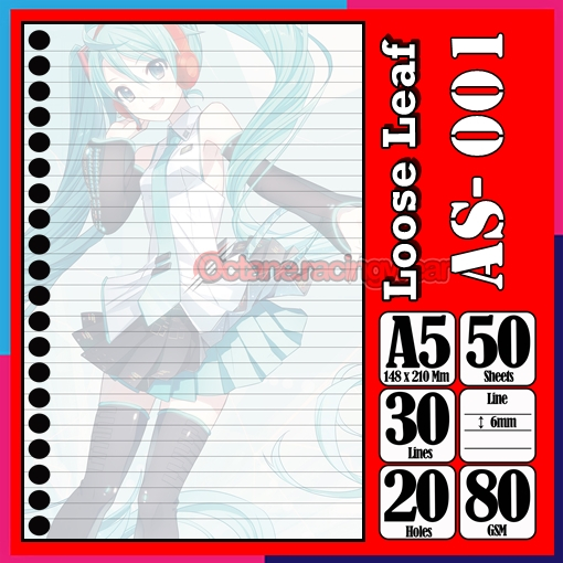 

Loose Leef Leaf A5 Isi 50 Lembar Anime Sexy Miku Gadis kartun seksi Binder Karakter Polos Buku Anak Sekolah Kuliah refil Refill Vol-06