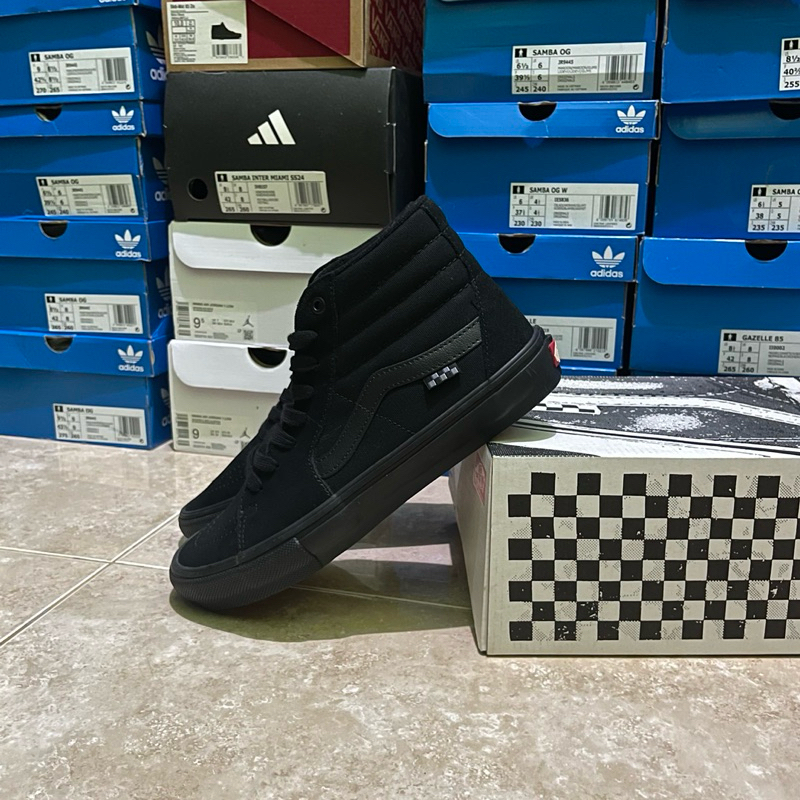 Vans skate sk8 hi full black (Resmi PT NAVYA)