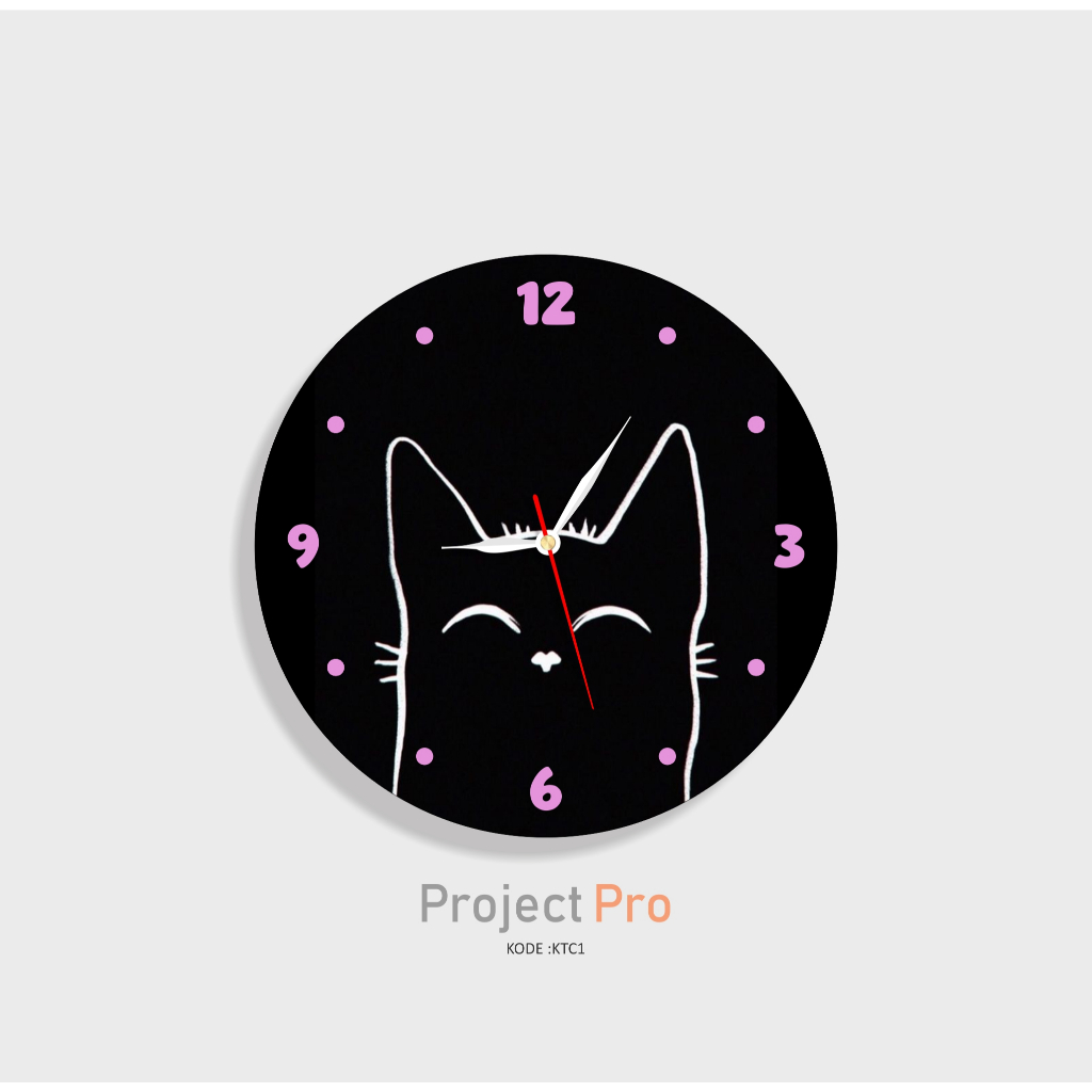 Project Pro Dekorasi Rumah Jam dinding Lucu Unik Kucing