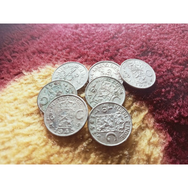 2 keping koin perak belanda 1/10 gulden