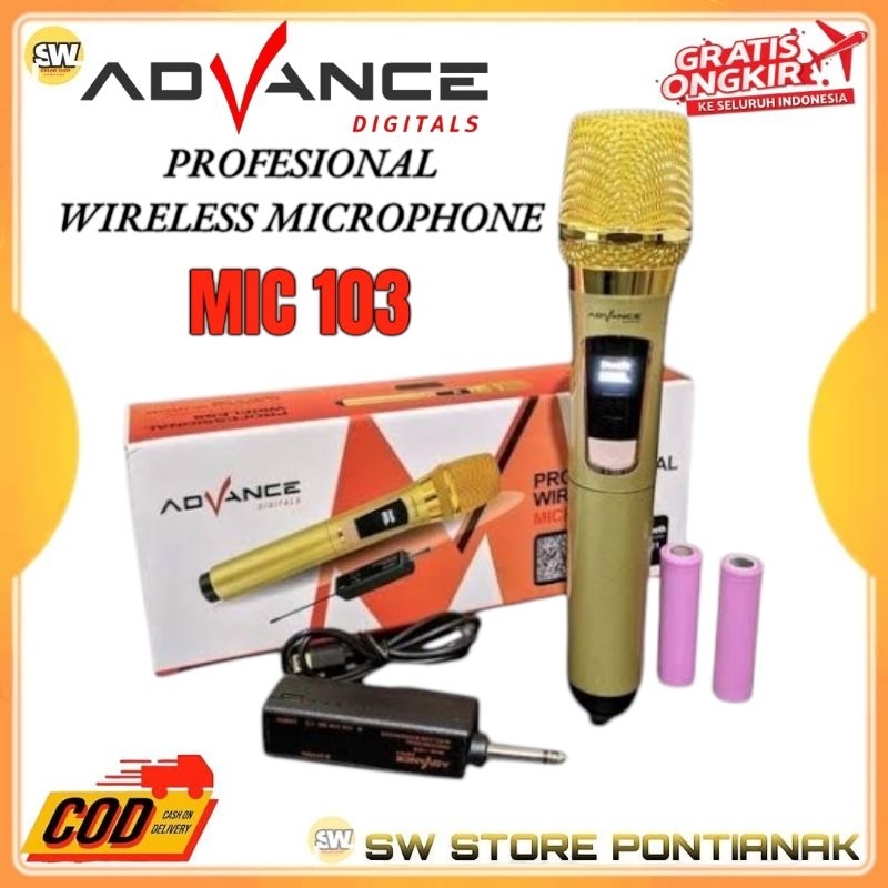 MIC ADVANCE MICROPHONE WIRELESS ADVANCE MIC 103 ORIGINAL GARANSI RESMI / PROFESIONAL WIRELESS MICROP