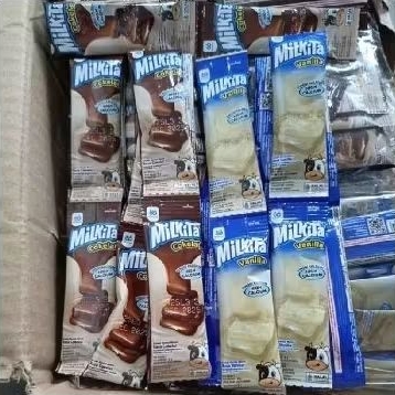 

milkita susu pasta cokelat vanila 1 renceng isi 12 sachet