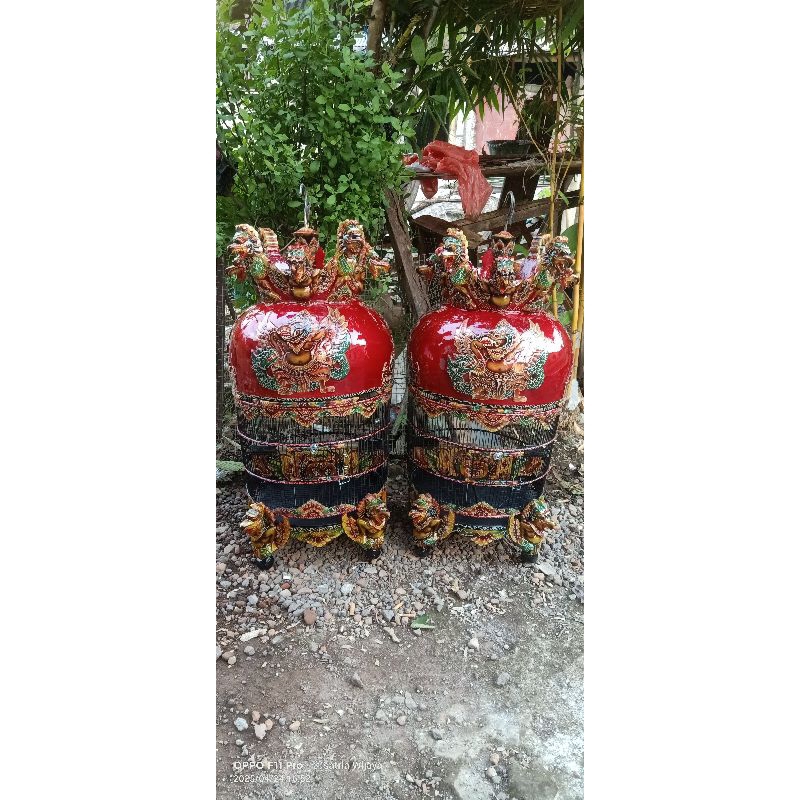 sangkar perkutut motif patung gwk