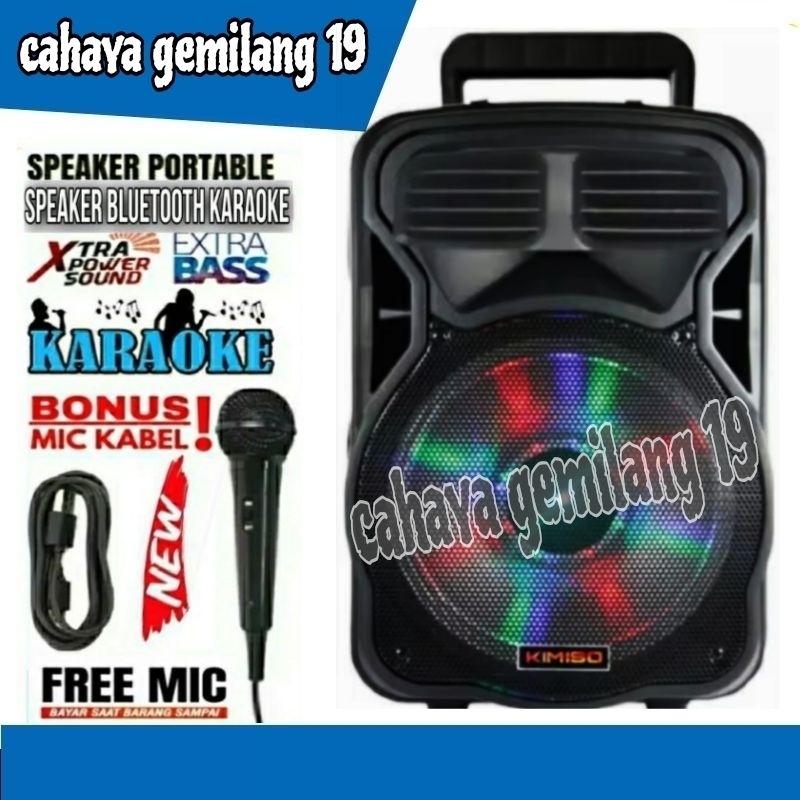 Speaker Bluetooth Karaoke Extra Bass Gratis Mic Ukuran Jumbo 3381/ Spiker Aktif Karoke Besar / Kimis