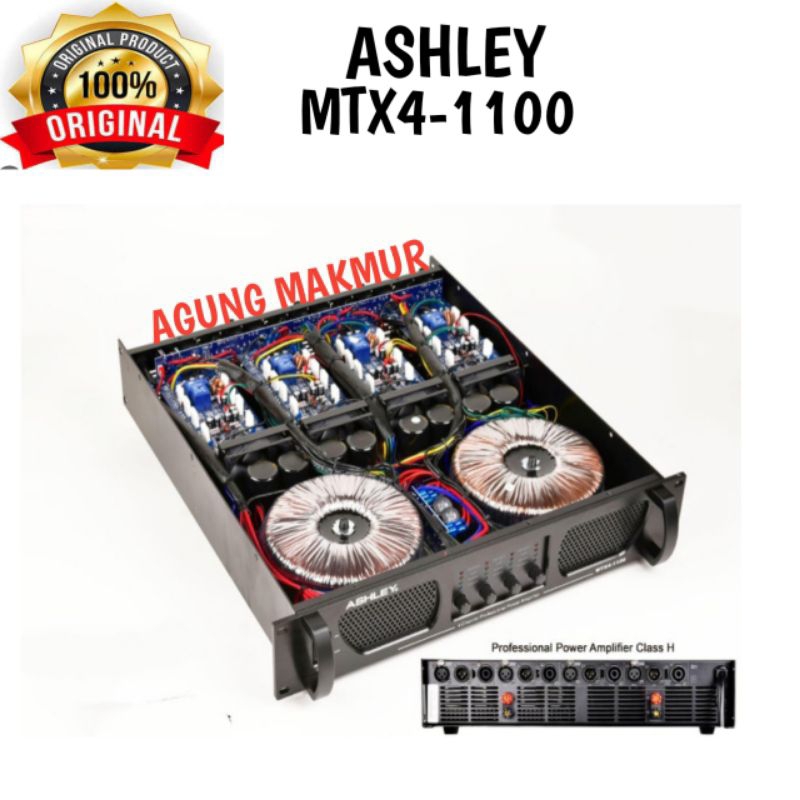 Power Amplifier Ashley MTX4-1100 Original 4 Channel - Power Ashmrh MTX4 1100 Original 4 channel