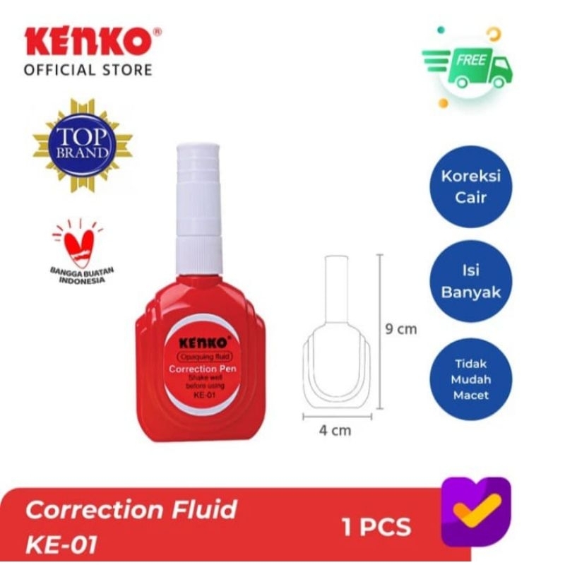 

Kenko Correction Pen KE-01 Merah / Correction Pen KE-823 Biru - Pcs.