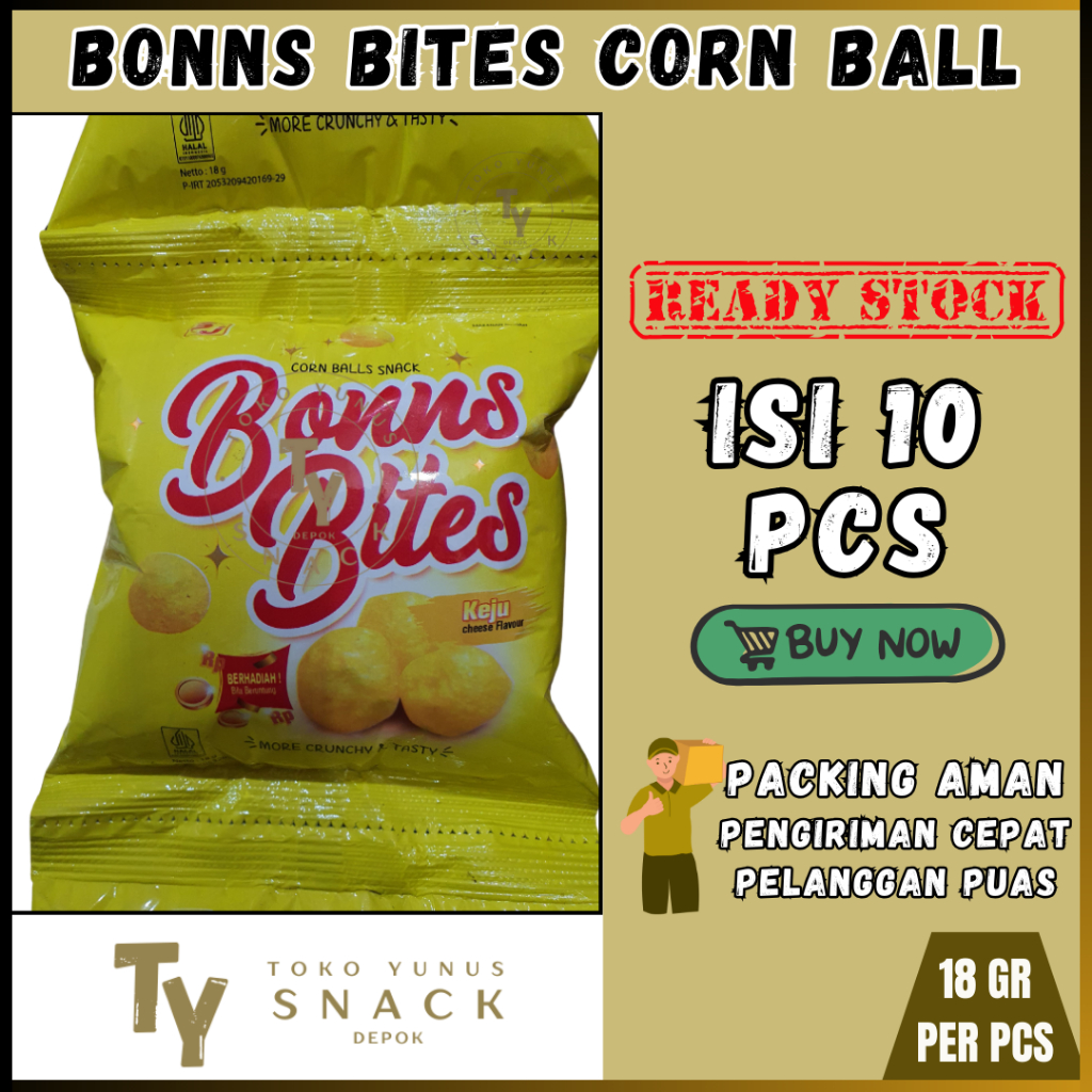 

BONNS BITE CORN BALL RENCENG ISI 10PCS @18GR
