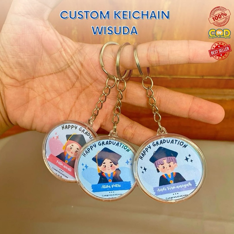 WORDGIFT Keychain - hadiah wisuda akrilik gantungan kunci acrylic custom ganci lucu unik - kado wisu