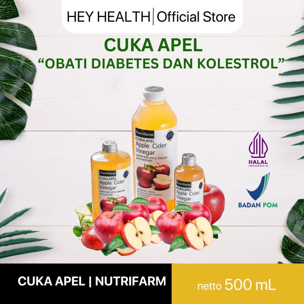 

Hey Health X Nutrifarm Cuka Apel With Mother 500ml | Cuka atasi diabetes dan nyeri sendi | Cuka Apel