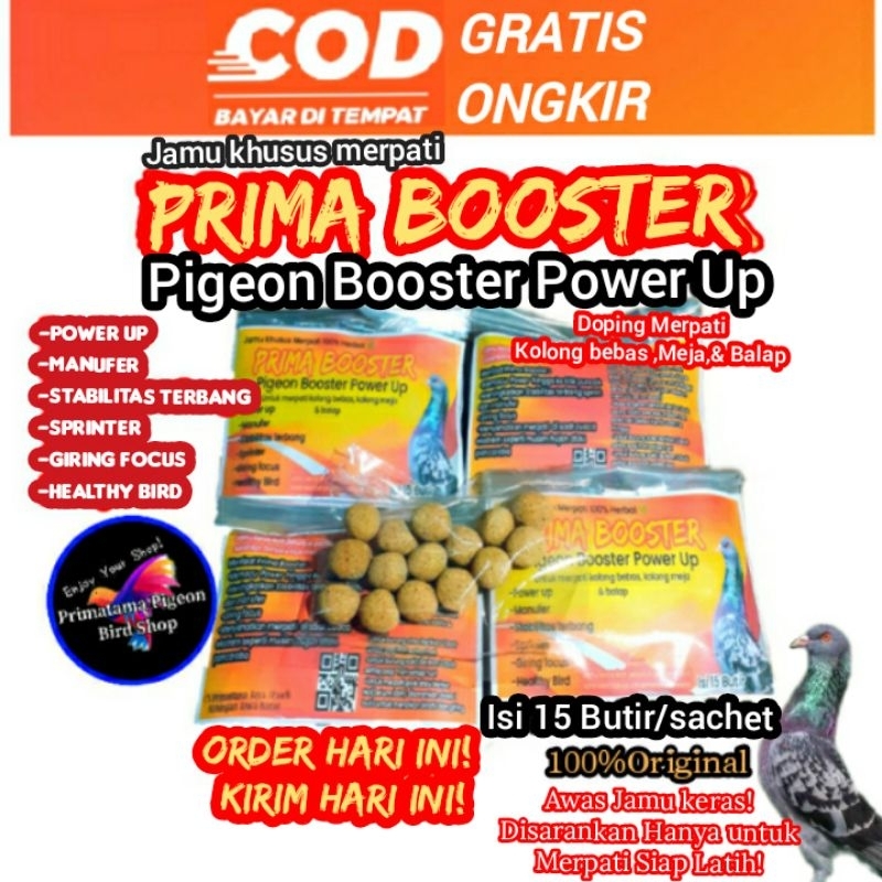 Jamu Giring Merpati Prima Bòsster 15 butir Jamu Giring Obat Giring Vitamin Doping Merpati Kolong Beb