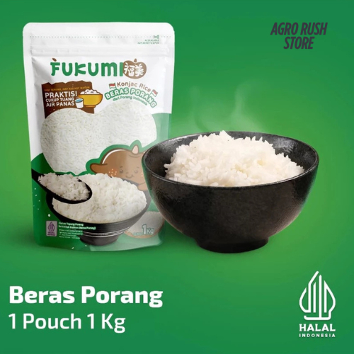 

Fukumi Pouch Beras Porang 1 Kg Shirataki Konjac Rice Beras Rendah Kalori Beras Diet