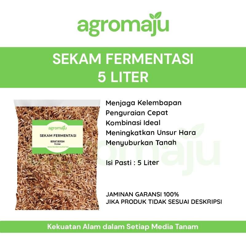 Media Tanam Siap Pakai Sekam Padi Fermentasi 5 Liter Nutrisi Optimal untuk Tanaman Hias Sekam Padi