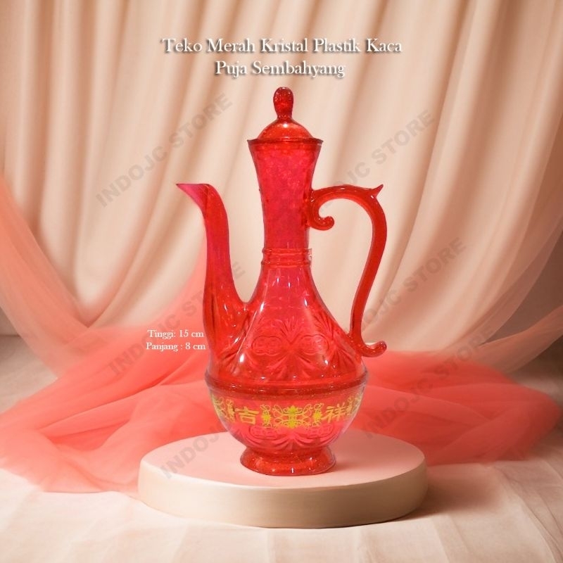 teko Plastik Kristal Merah