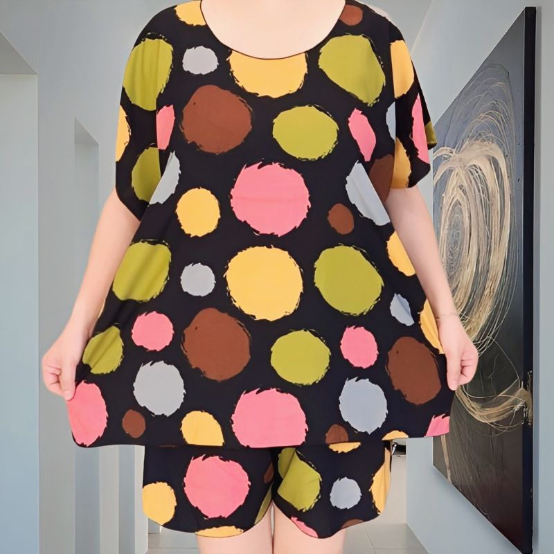 setelan rayon jumbo setelan motif wanita jumbo setelan celana jumbo one set wanita big size setelan 