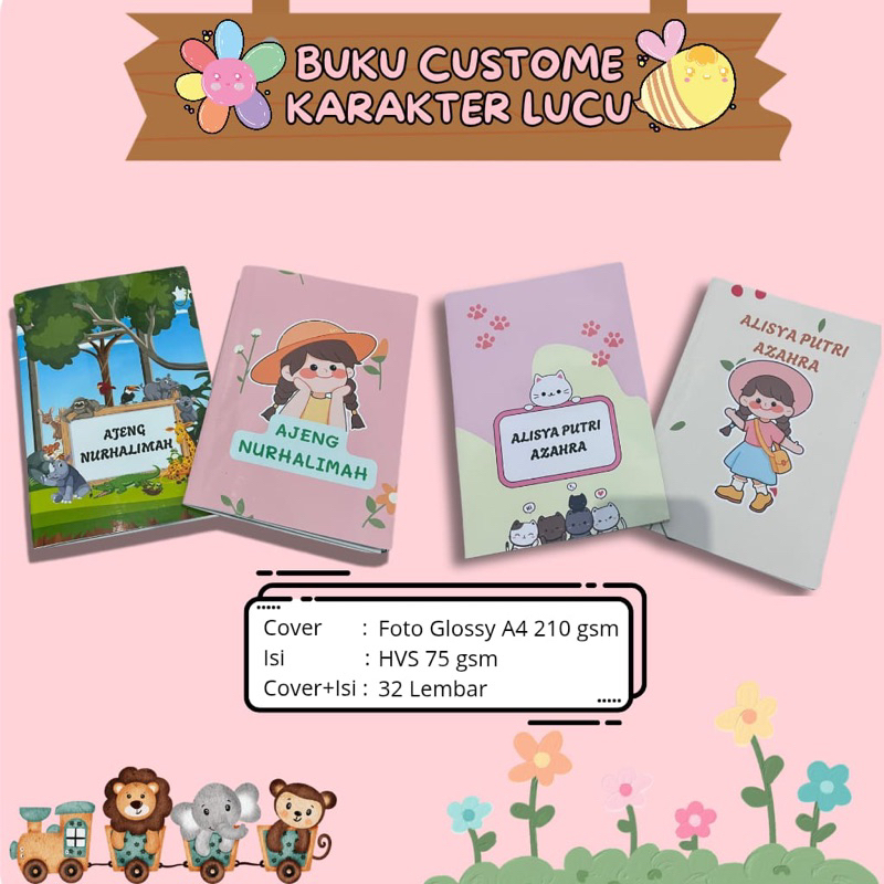 

BUKU CUSTOME KARAKTER LUCU/BUKU TULIS/BUKU SEKOLAH/BUKU LUCU