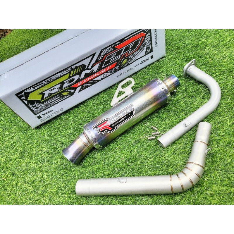 Knalpot Salemba ala ala titanium BLUE EDITION Ceklis Jungstyle Original RDM 24 Exhaust Muffler PNP U