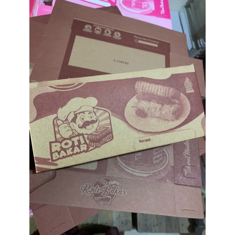 

@100Lembar Kertas Roti bakar/Kemasan Roti bakar/Kardus Roti bakar uk 20x9x7,3cm