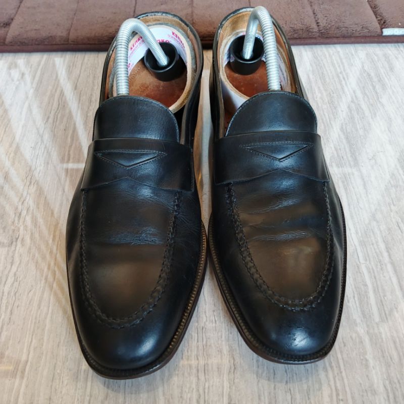 MAGNANNI Diezma Spain Loafer Slip On Appron Toe Pantofel Low Dress Shoes Black Leather Authentic Ori