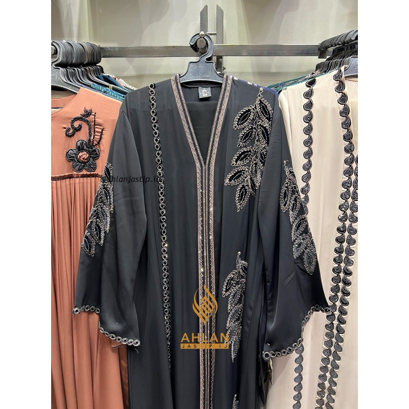 SET ABAYA MESIR FREE PASHMINA || ABAYA MESIR MOTIF BUNGA MEWAH || ABAYA IMPOR MESIR ORIGINAL