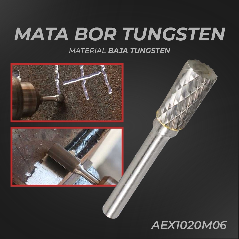 Mata Bor Tungsten Carbide Rotary File 6mm AEX1020M06 Cylindrical Cutter Tuner Porting GJ0107