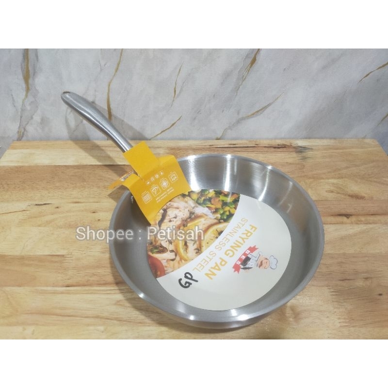 Fry Pan Stainless Steel 24 cm / Wajan Penggorengan Stainless Steel 24cm / Panci Goreng Stainless Ste