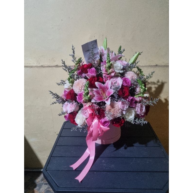 buket tabung/box flower/bunga meja
