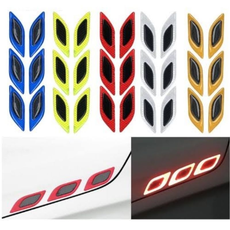 Sticker Karbon Dekorasi Eksterior Reflektor Mobil Sticker Karbon Nyala